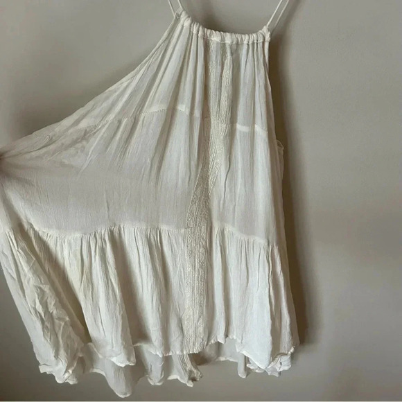 Raviya Cream Ivory Slip Sleeveless Mini Boho Embroidered Babydoll Dress Small - Picture 6 of 7